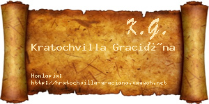 Kratochvilla Graciána névjegykártya